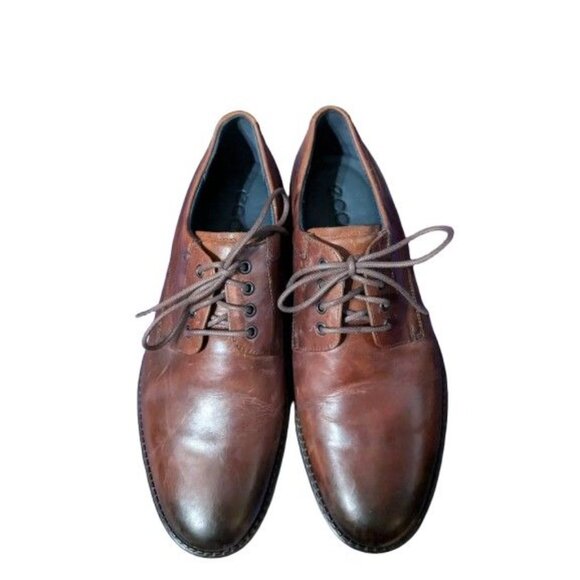 Ecco Mens Brown Leather Oxford Dress Shoes main image 4